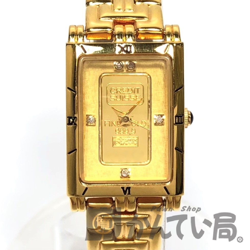 純金【美品】ELGIN インゴット入り腕時計 CREDIDSUISSE 999.9 - 腕時計 