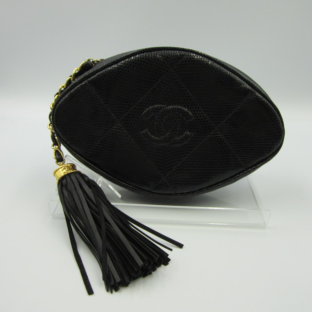 CHANEL シャネル ポーチ フリンジ リザード CHANEL シャネル ポーチ フリンジ リザード