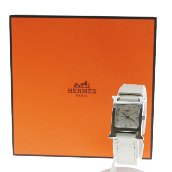 エルメス H 時計 ケース付 通常使用による小傷等あります。