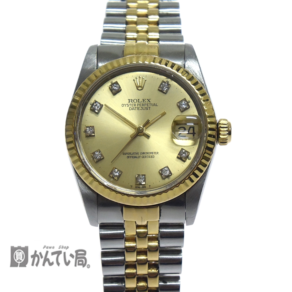 ROLEX デイトジャスト 68273 ボーイズ時計 10P ロレックス / ROLEX デイトジャスト ボーイズ デイトジャスト YGコンビ