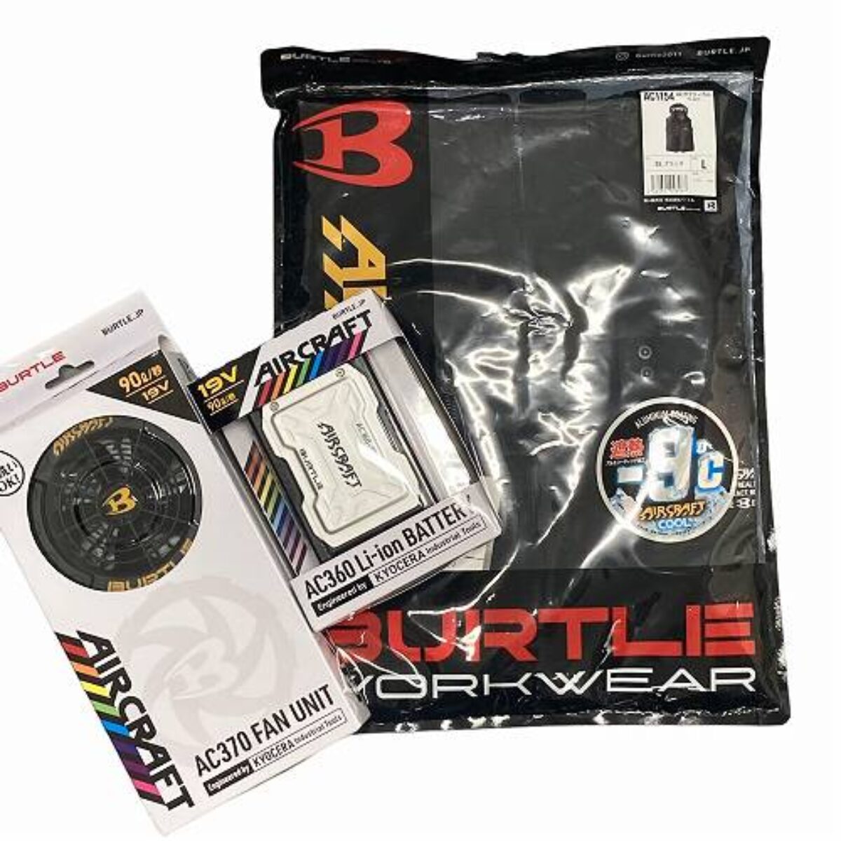 BURTLE】バートル ベスト エアークラフト19v バッテリー・ファン