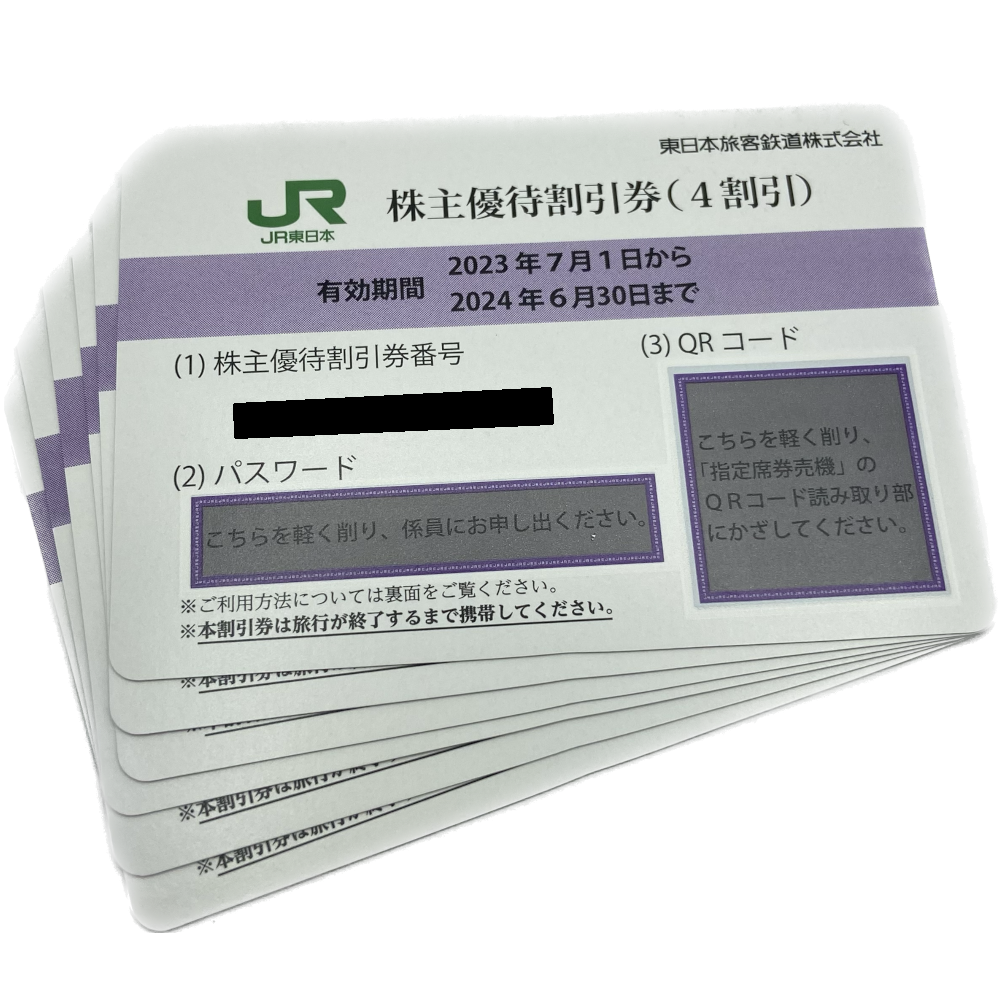 2024国産JR東日本 株主優待 23年6月30日まで 旅客鉄道 4割引 4枚 優待券、割引券