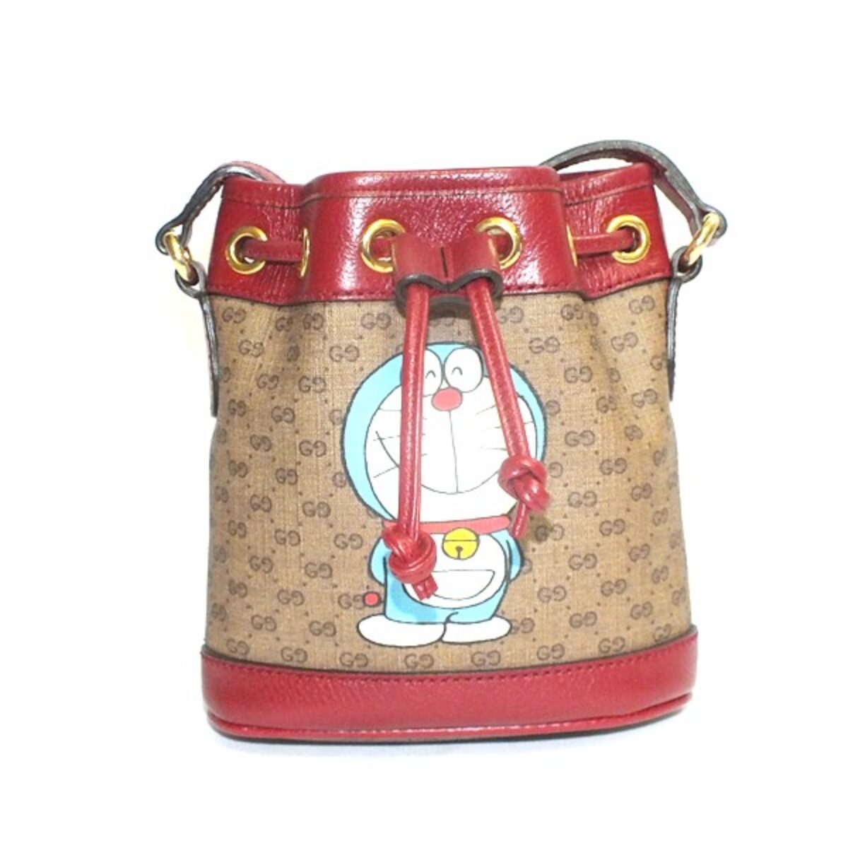 GUCCI 647801 ドラえもんコラボ ミニGGスプリーム バケット ショルダー