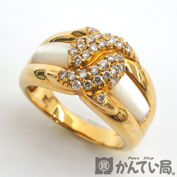 ダイヤモンドリング　K18yg ゴールド　14号 K18 ダイヤモンド付き イエローゴールドリングの高価買取実績