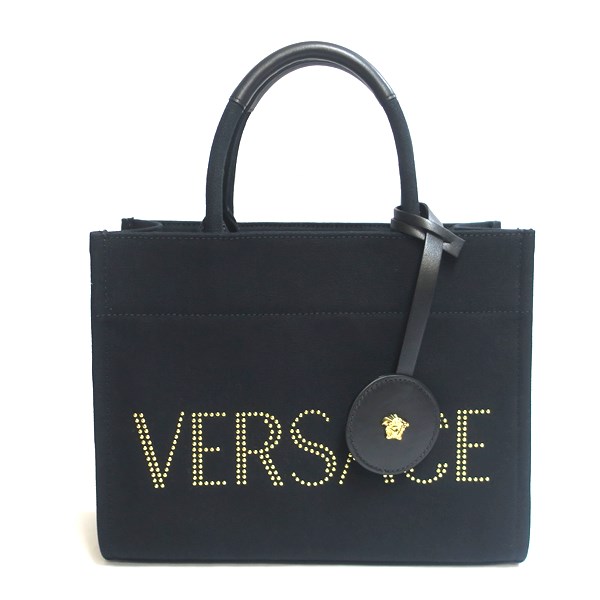 VERSACE ヴェルサーチ 2way ハンドバッグ スタッズロゴ キャンバス VERSACE スタッズ ロゴ 2WAY バッグ | 買取実績 | 質屋かんてい局 横浜