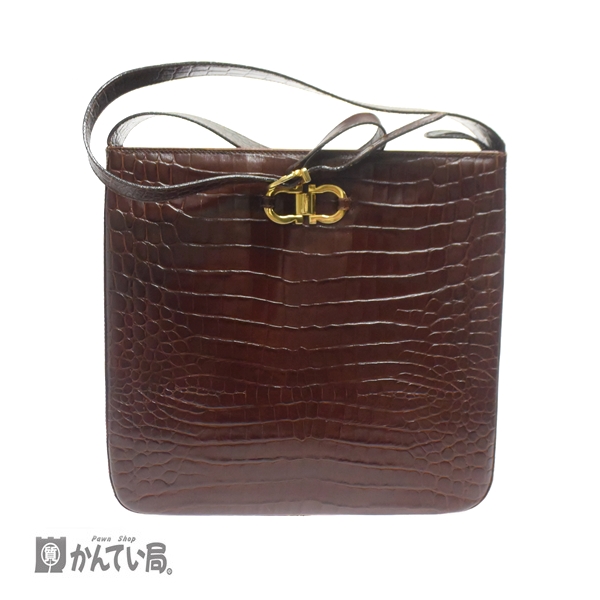 Salvatore Ferragamo ガンチーニ クロコ型押し ショルダーバッグ