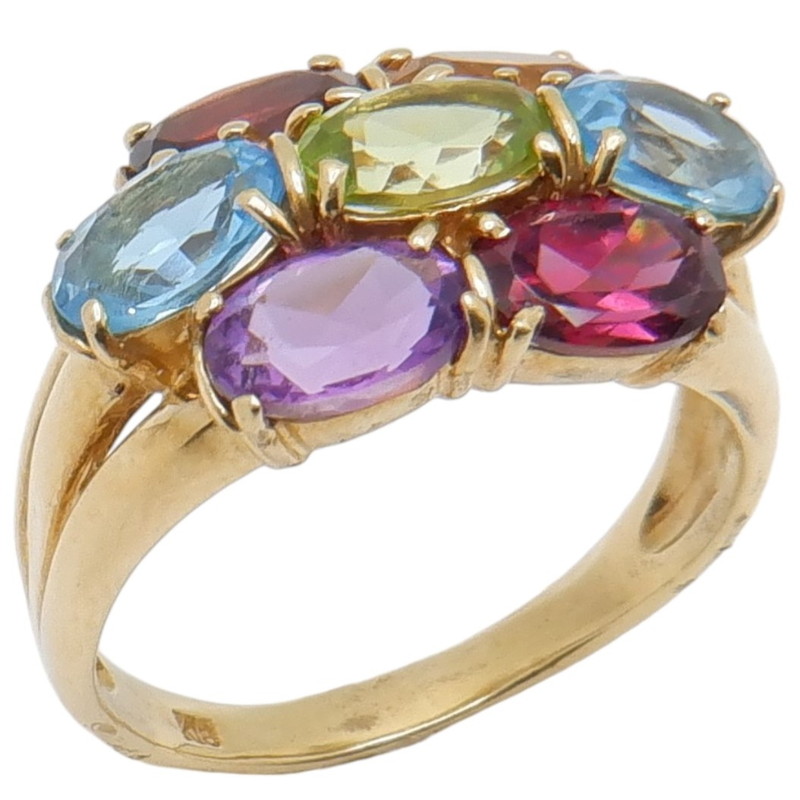 期間限定 K18 色石リング 重さ2.9g 石重さ不明 貴金属 金 K18 カラーゴールドリング〕K18 リング ライトイエローゴールド (幅約