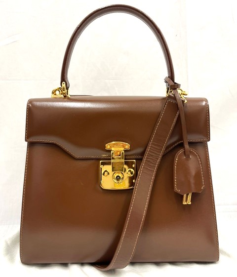 GUCCI グッチ レディロック 2WAYバッグ　レザー　ブラウン GUCCI グッチ レディロック ハンドバッグ 2WAY ブラウン レザー