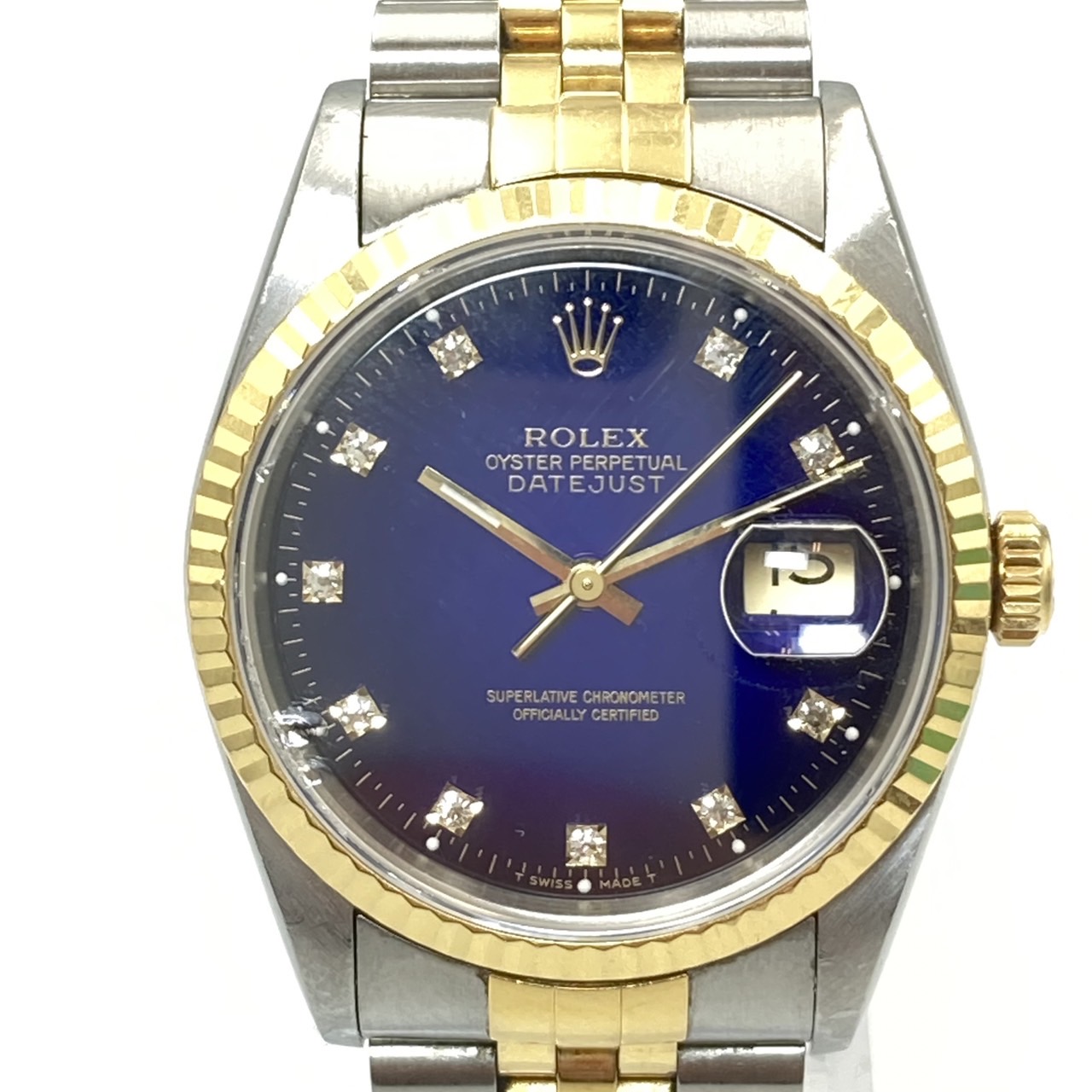 ROLEX ロレックス/デイトジャスト・10PD/ブルーグラデーション/X番/16233G/X62****/Aランク/18【中古】 ROLEX ロレックス デイトジャスト ブルーグラデーション 10Pダイヤ