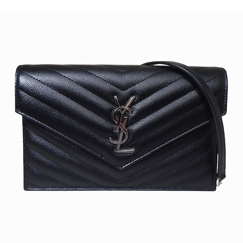 SAINT LAURENT PARIS(サンローランパリ) 財布 カサンドラ エンベロープ チェーンウォレット 742920 黒 チェーンウォレット レザー CASSANDRA サンローラン SAINT LAURENT カサンドラ エンベロープ