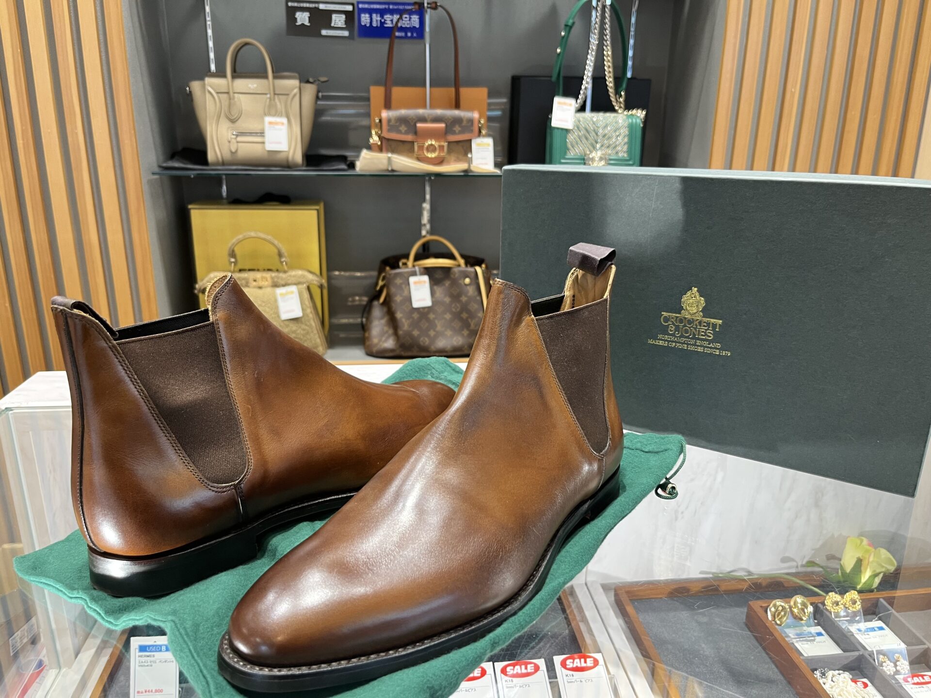 HESCHUNG サイドゴアブーツ モスグリーン UK9.5 定価6万円 HESCHUNG サイドゴアブーツ モスグリーン UK9.5 定価6万円