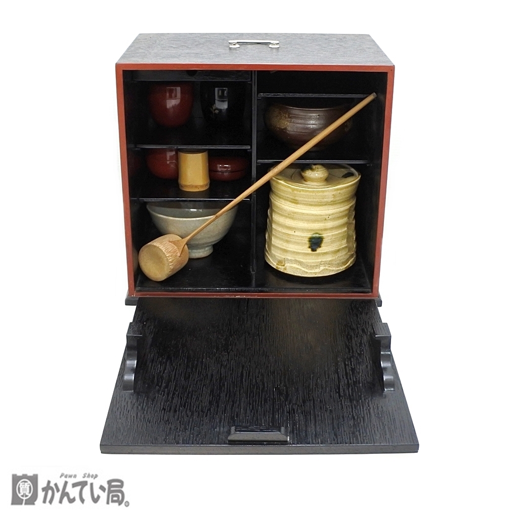 保管品 茶道具 懐石道具 水指 茶こぼし 柄杓 竹製 竹蓋置 菓子器