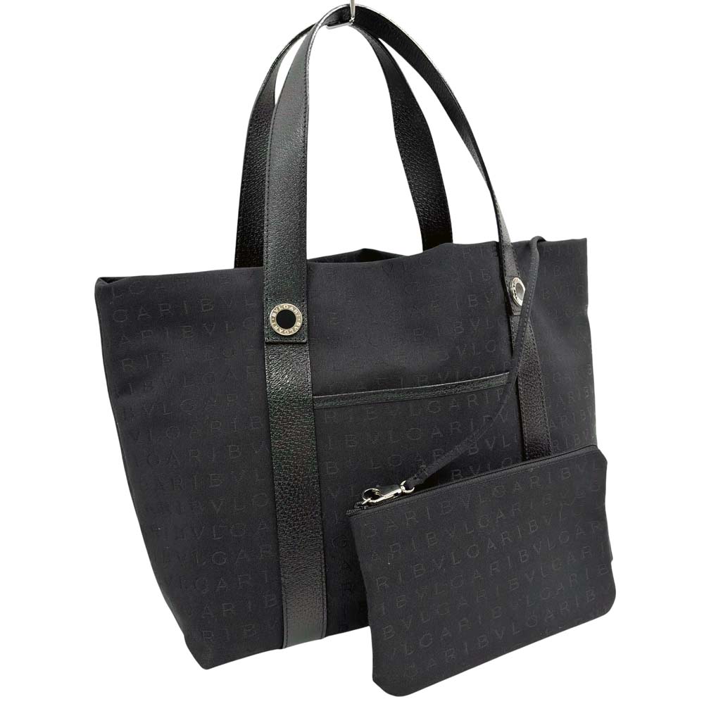 2505-35｜美品｜ブルガリ トートバッグ ブラック ロゴマニア 2505-35｜美品｜ブルガリ トートバッグ ブラック ロゴマニア
