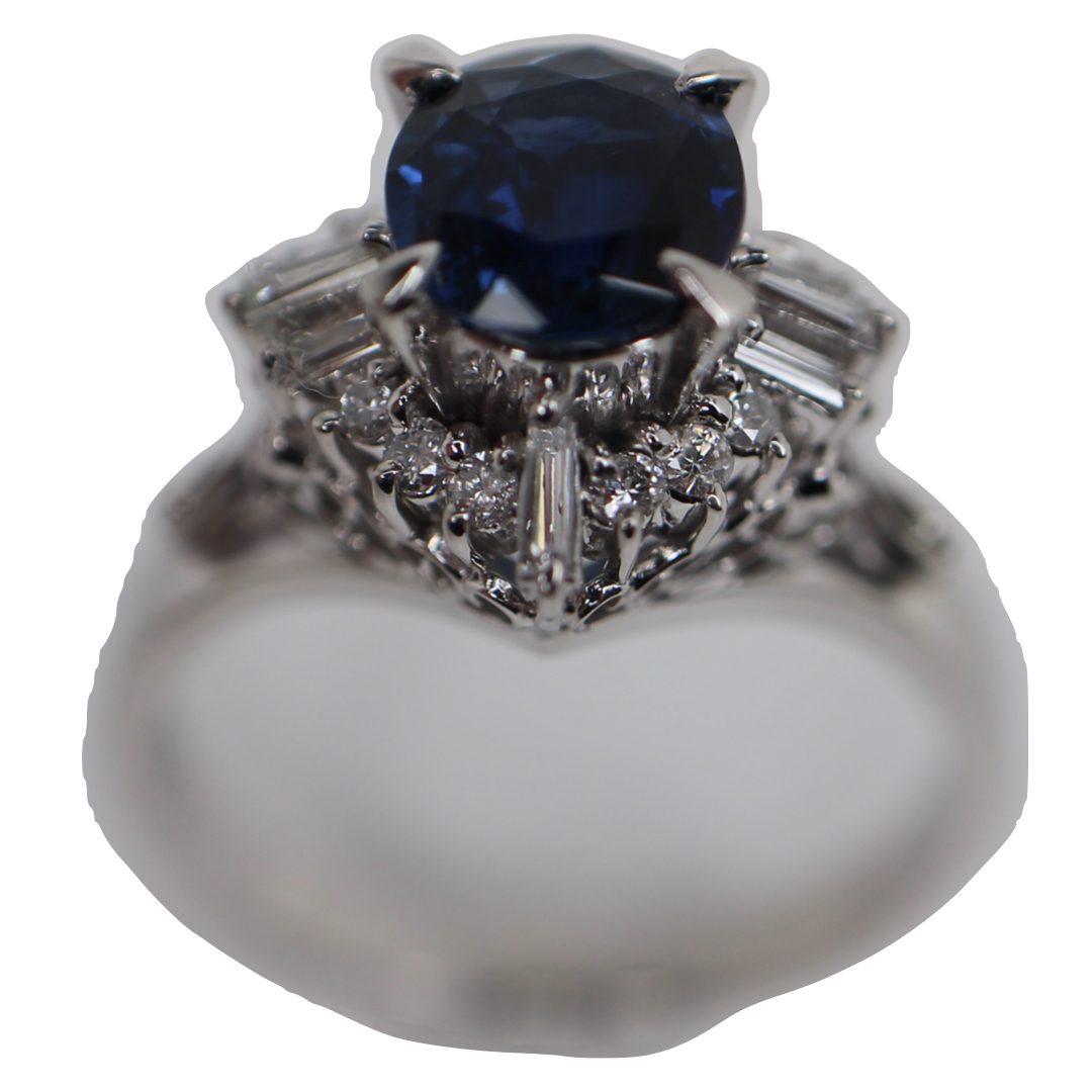 Pm900 サファイア3.87ct ダイヤ0.4ct リング Pm900 1.73大粒ﾌﾞﾙｰｻﾌｧｲｱ