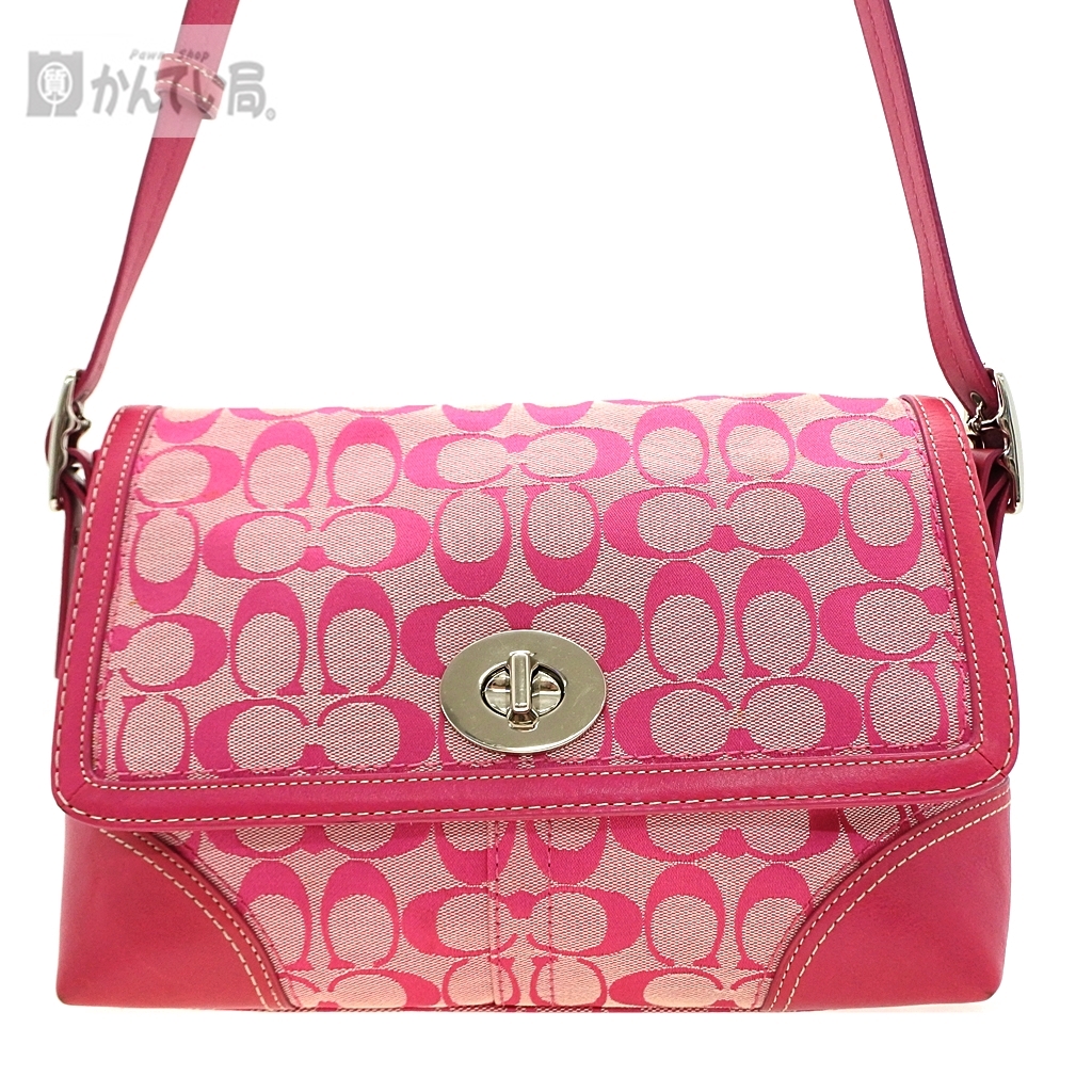 COACH コーチ ハンプトンズ シグネチャー フラップ ショルダー