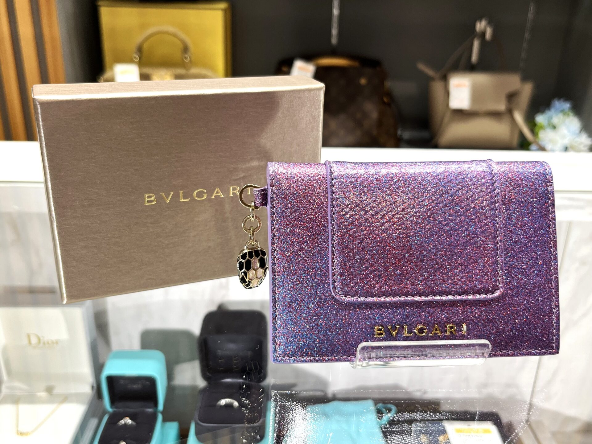 値下コメ可！ BVLGARIブルガリ セルペンティ カードホルダー ≪BVLGARI≫ セルペンティ フォーエバー カードホルダー ブルー
