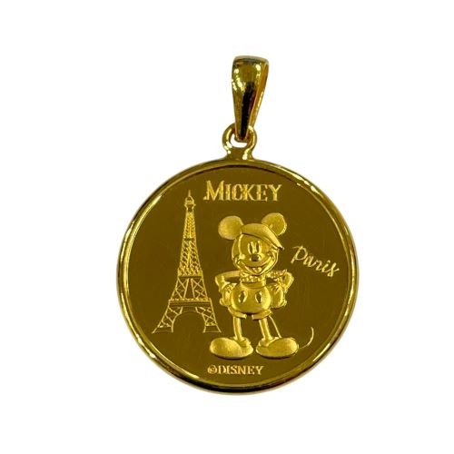 純金 ミッキー＆ミニーin Paris メダルペンダントヘッド】の