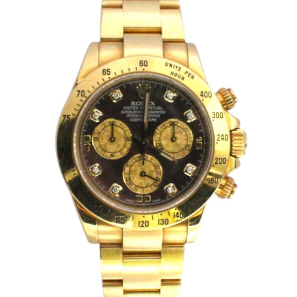 ROLEX】【116528NG|デイトナ|イエローゴールド|8Pダイヤ|ブラック