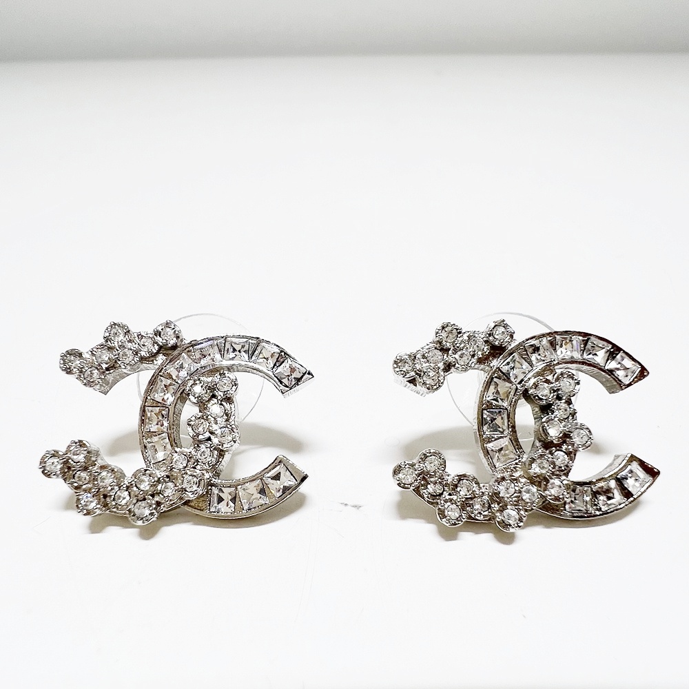 買取実績】CHANEL シャネル ココマーク ラインストーンピアス｜かん