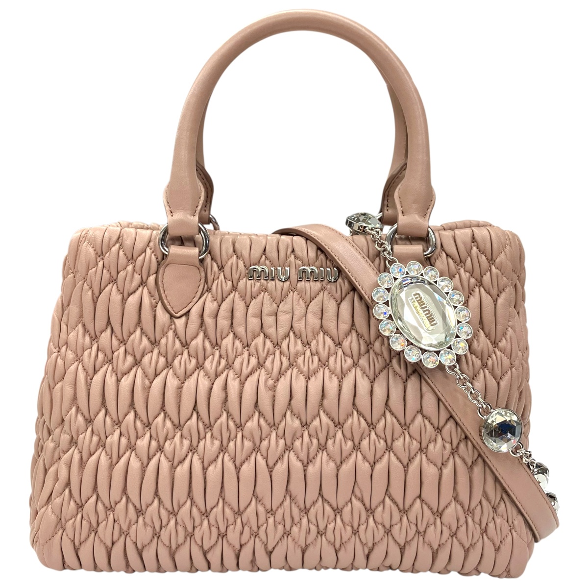 市川買取】MIUMIU ミュウミュウ ナッパクリスタル マテラッセ 2WAY