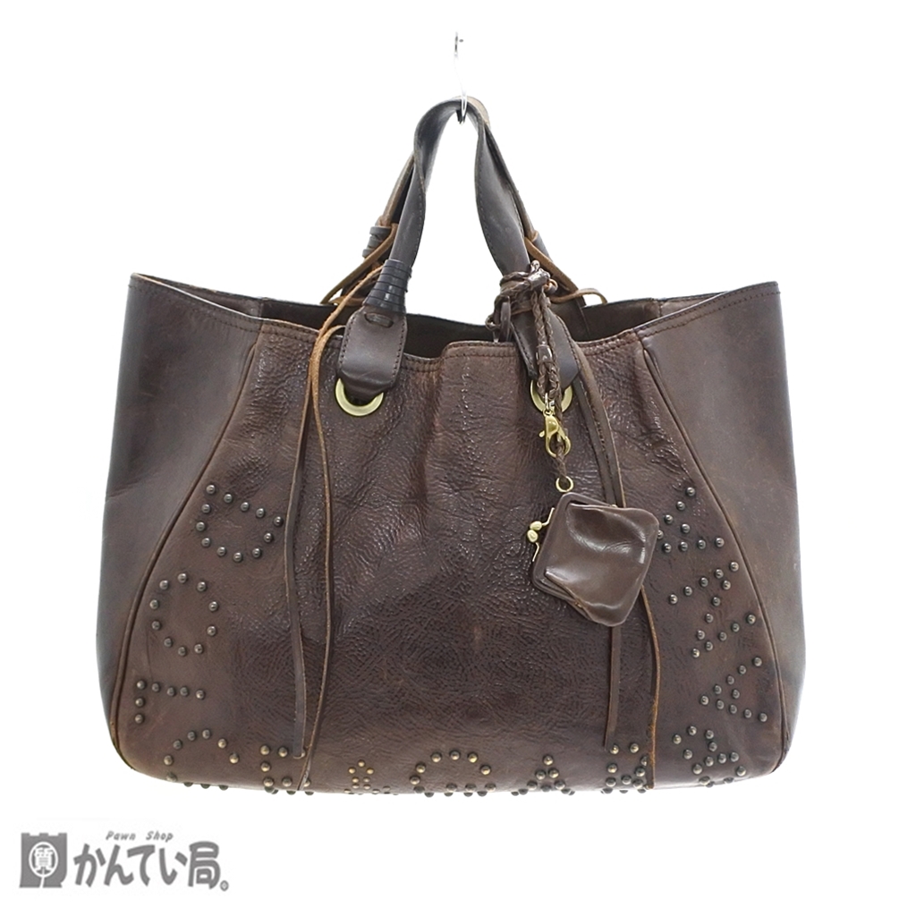 ドルチェ&ガッバーナ　D&G スタッズ　レザー　ハンドバッグ DOLCE＆GABBANA ドルチェ＆ガッパーナ スタッズ ハンドバッグをお