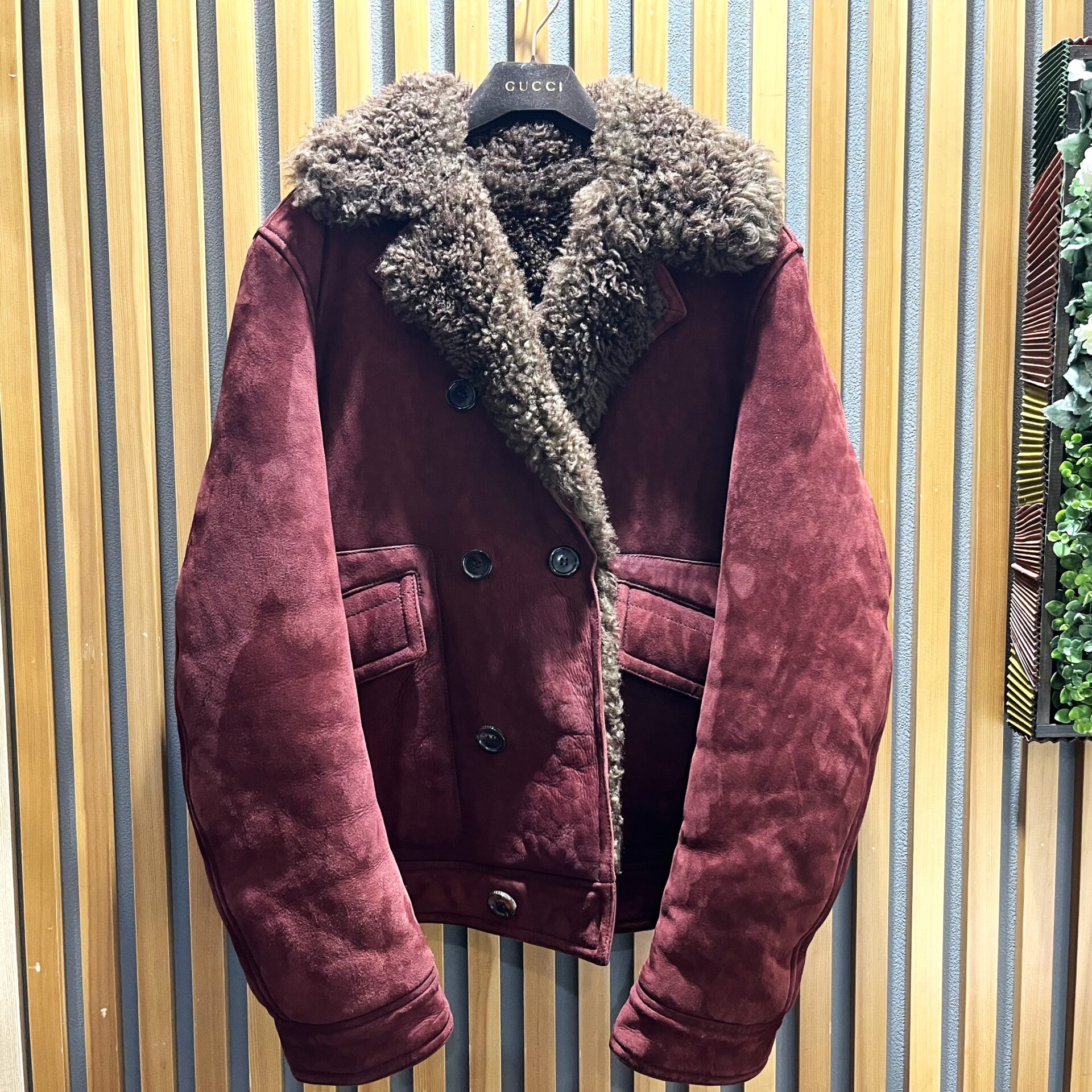 査定公開】グッチ(GUCCI) ムートンジャケット ボルドーを高価買取