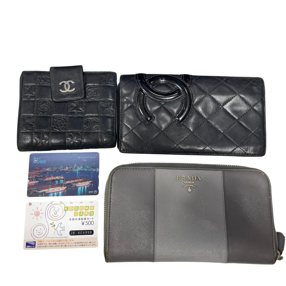 👛【買取実績記事】CHANEL・PRADA お財布まとめ／図書カード・テレホン