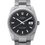 ロレックス オイスターデイト 黒文字盤 Ref.115200