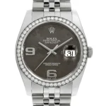 ロレックス デイトジャスト ブラウン文字盤 ベゼルダイヤ Ref.116244