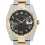 ロレックス デイトジャスト 黒文字盤 彫りコンピューター Ref.116203