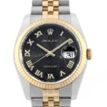 ロレックス デイトジャスト 黒文字盤 彫りコンピューター Ref.116233