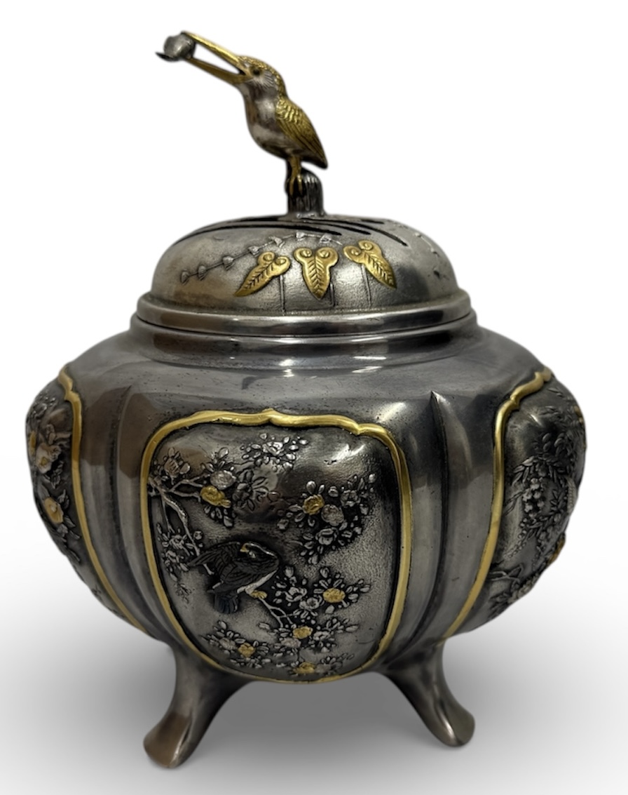 希少 銀製 七宝 カボチャ 重約464g SILVER 中国古玩 唐物 宝石象嵌 金工芸師 宗信 芝山象嵌花鳥香炉の買取価格と査定ポイントをご紹介致し
