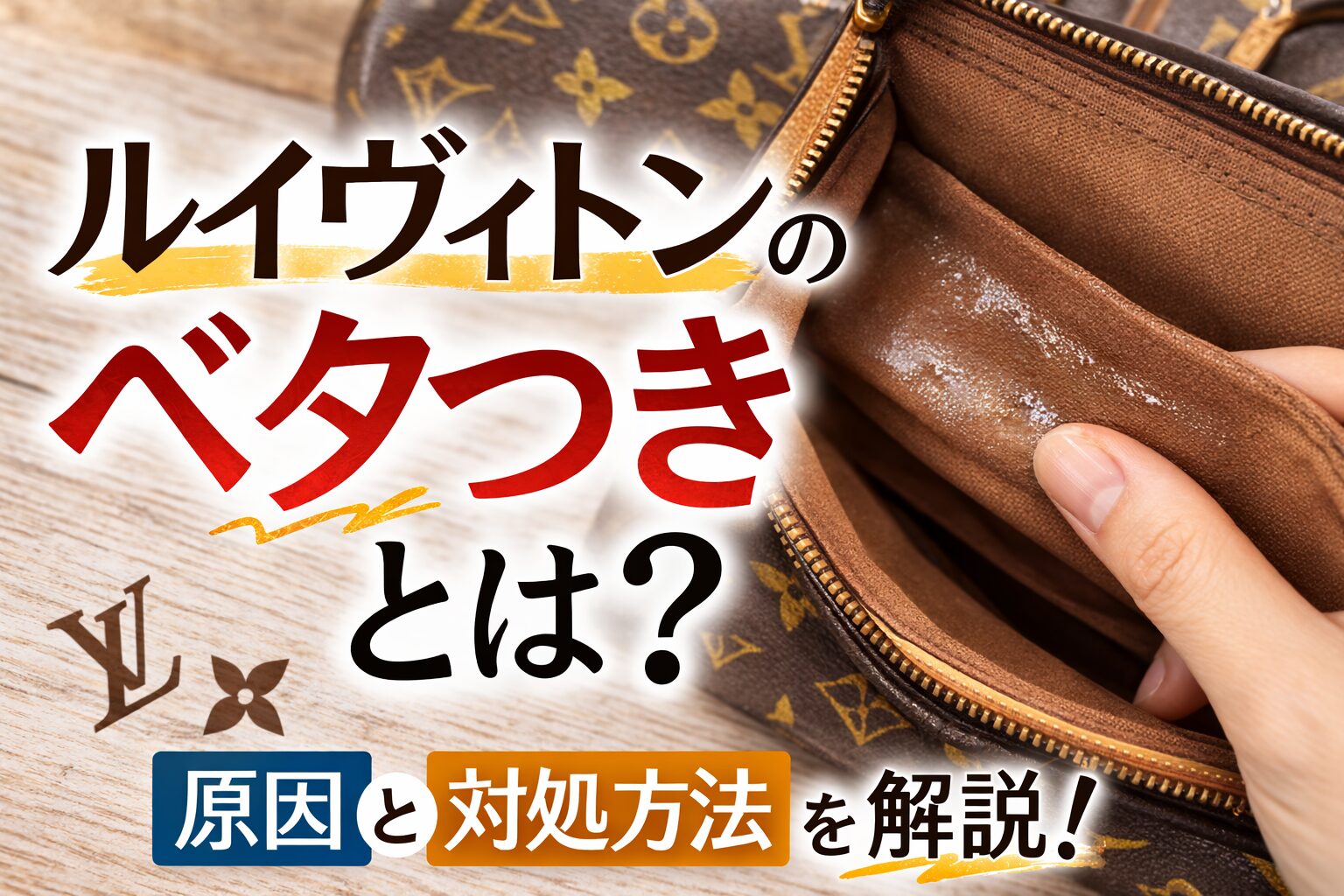 ルイヴィトンのバッグの内側がベタつく原因と対処方法
