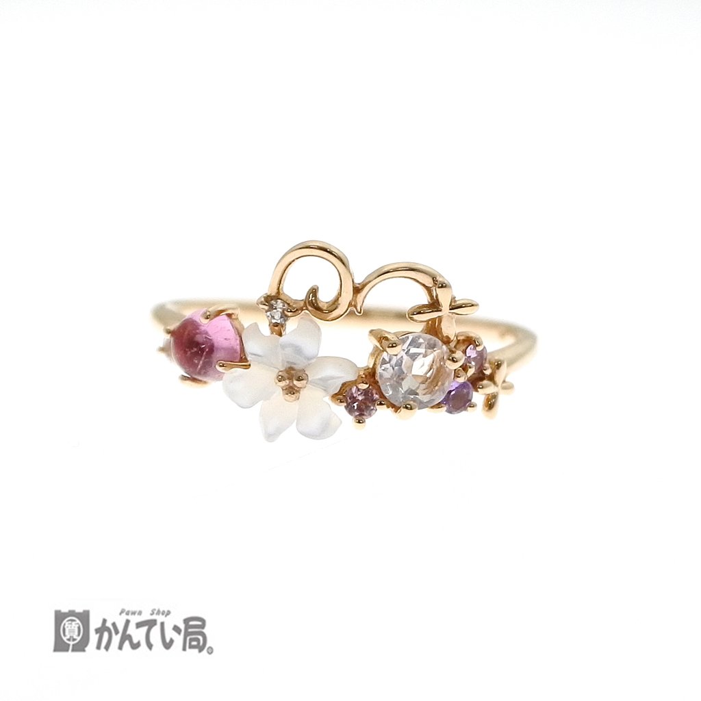 サマンサティアラ　フラワーレターズ　リング　3号 Samantha Tiara サマンサティアラ フラワーレターズリング K18 Wシェル