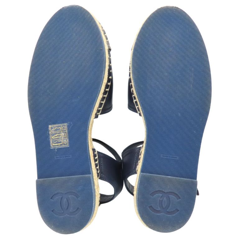 CHANELエスパドリーユ　サンダル　ネイビー　35 CHANEL【シャネル】エスパドリーユ サンダル ESPADRILLES の買取価格の