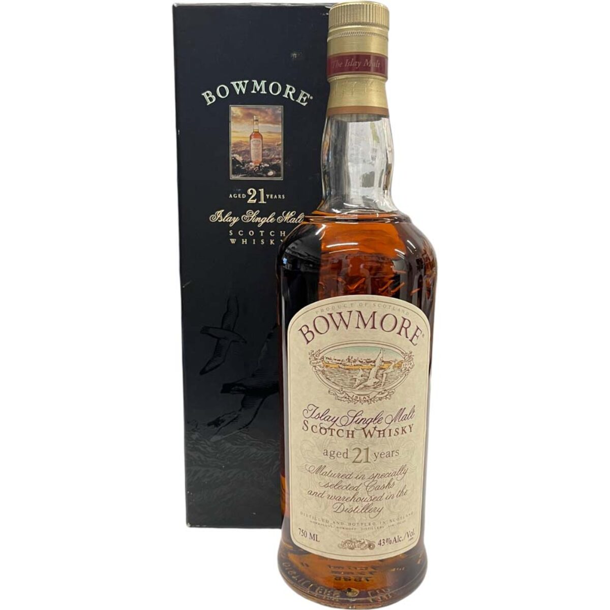 山形 ボウモア（BOWMORE）質入】 21年 スコッチ アイラ カモメラベル