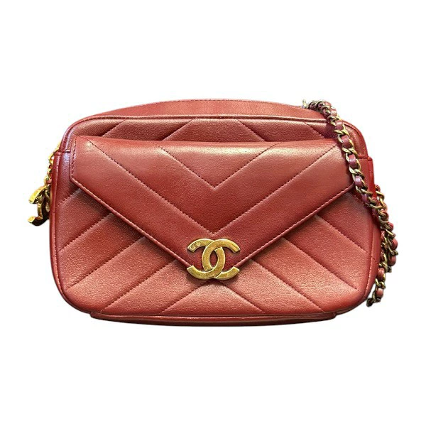 CHANEL|シャネル】【ボルドーカラー|Vステッチ|シェブロン|レザー