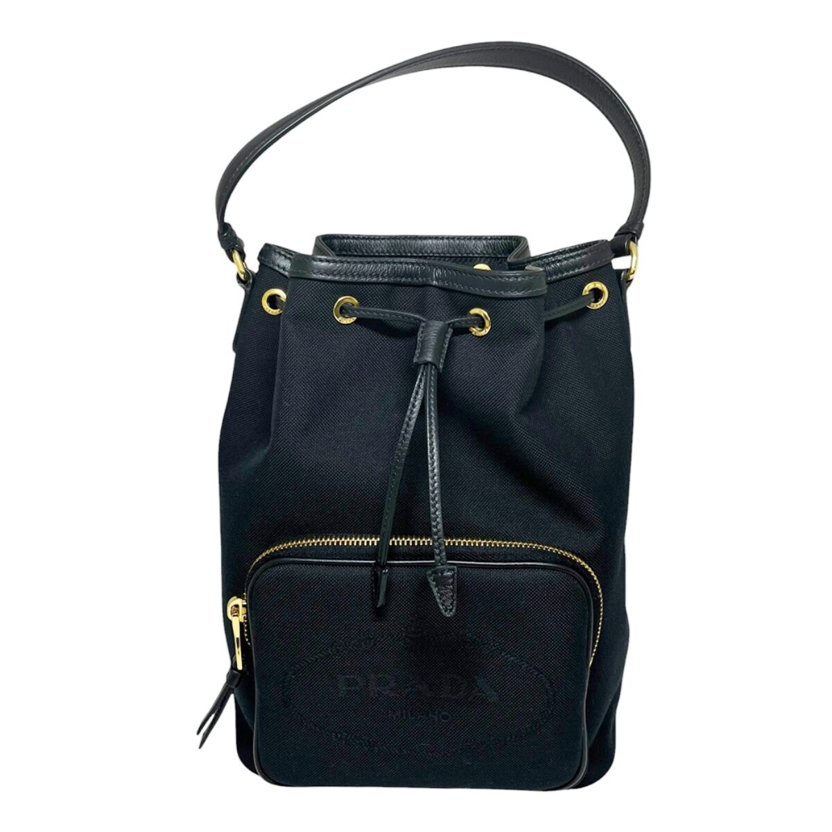 買取実績】PRADA【プラダ】ロゴジャガード バケットバッグ