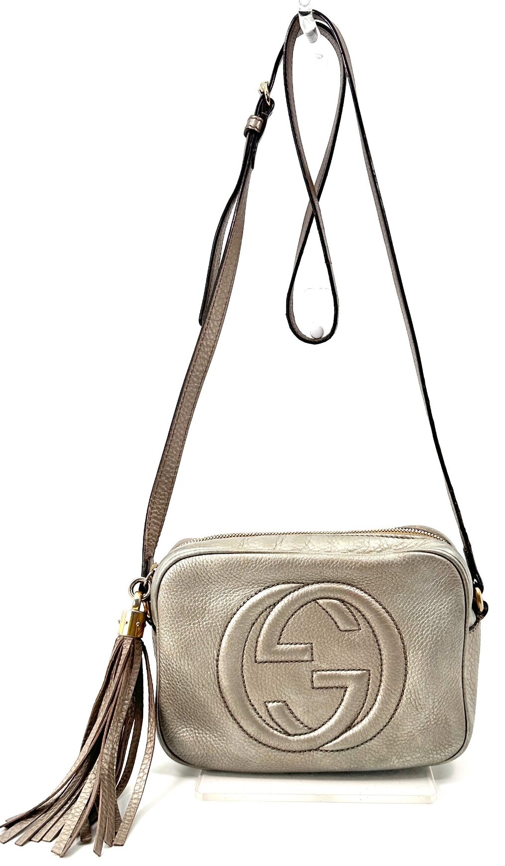 GUCCI ソーホー ディスコバッグ グレージュ GGロゴ タッセル付 ゴールド 2026年土浦】GUCCIソーホー ディスコバッグ 買取実績｜30,000円