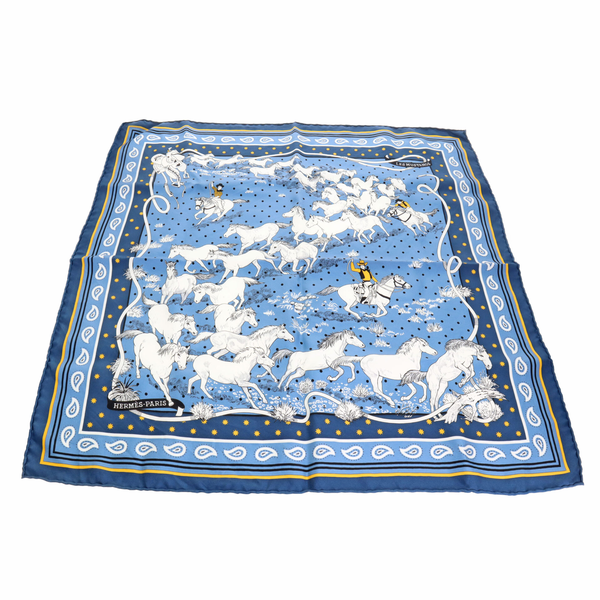HERMES【エルメス】カレ55 LES MUSTANGS BANDANA 100％シルク の買取