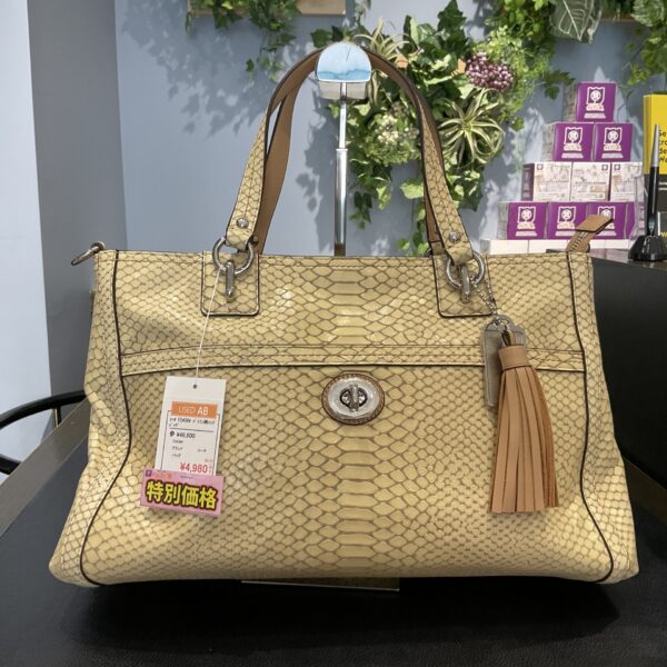 COACH（コーチ）パイソン柄 ハンドバッグ F24384