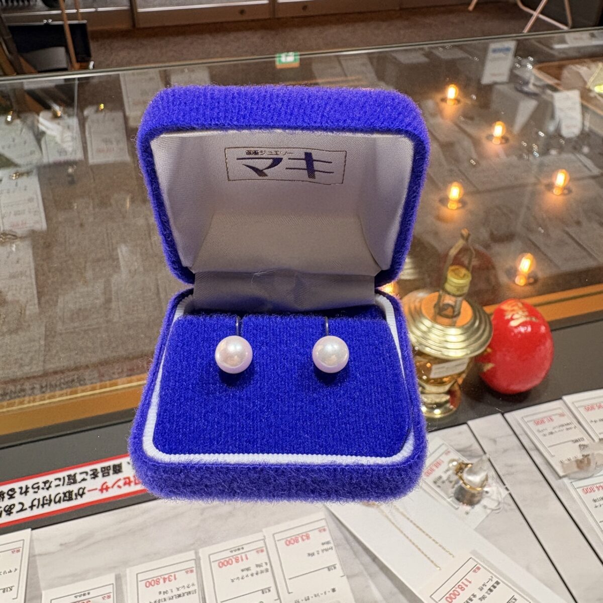 Pt850 パール付き イヤリング