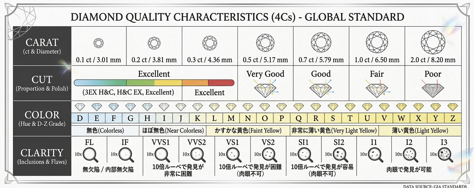 ダイヤモンド4C評価表