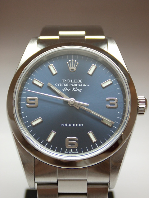 ROLEX(ロレックス)エアキング 青文字盤 14000M（P番）をお買取致しまし