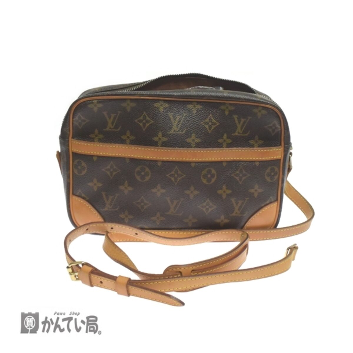 LOUISVUITTON ルイヴィトン トロターMM ショルダーバッグ 斜めがけバッグ M95359 FO0027 レザー ブロン 美品  53657