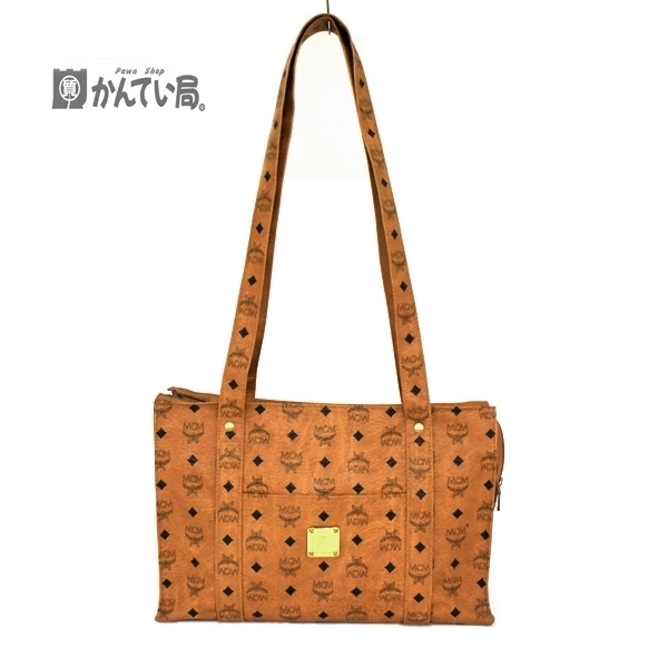 MCM ロゴグラム ビセトス レザー ファスナー式 トートバッグ お
