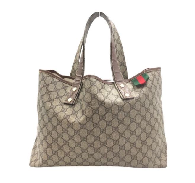 GUCCI 【グッチ】 211134 トートバッグ PVCキャンバス/レザー×ベージュ