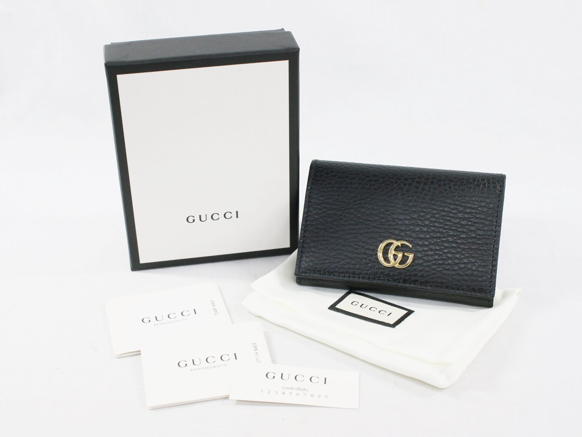 中古美品 GUCCI プチマーモント カードケース 474748 名刺入れ レザー