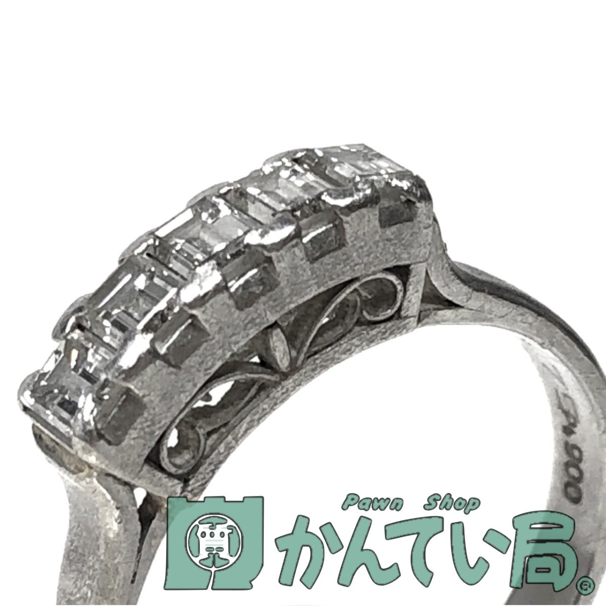 PT900 スクエアダイヤモンド付き指輪をお買取り致しました！かんてい局 
