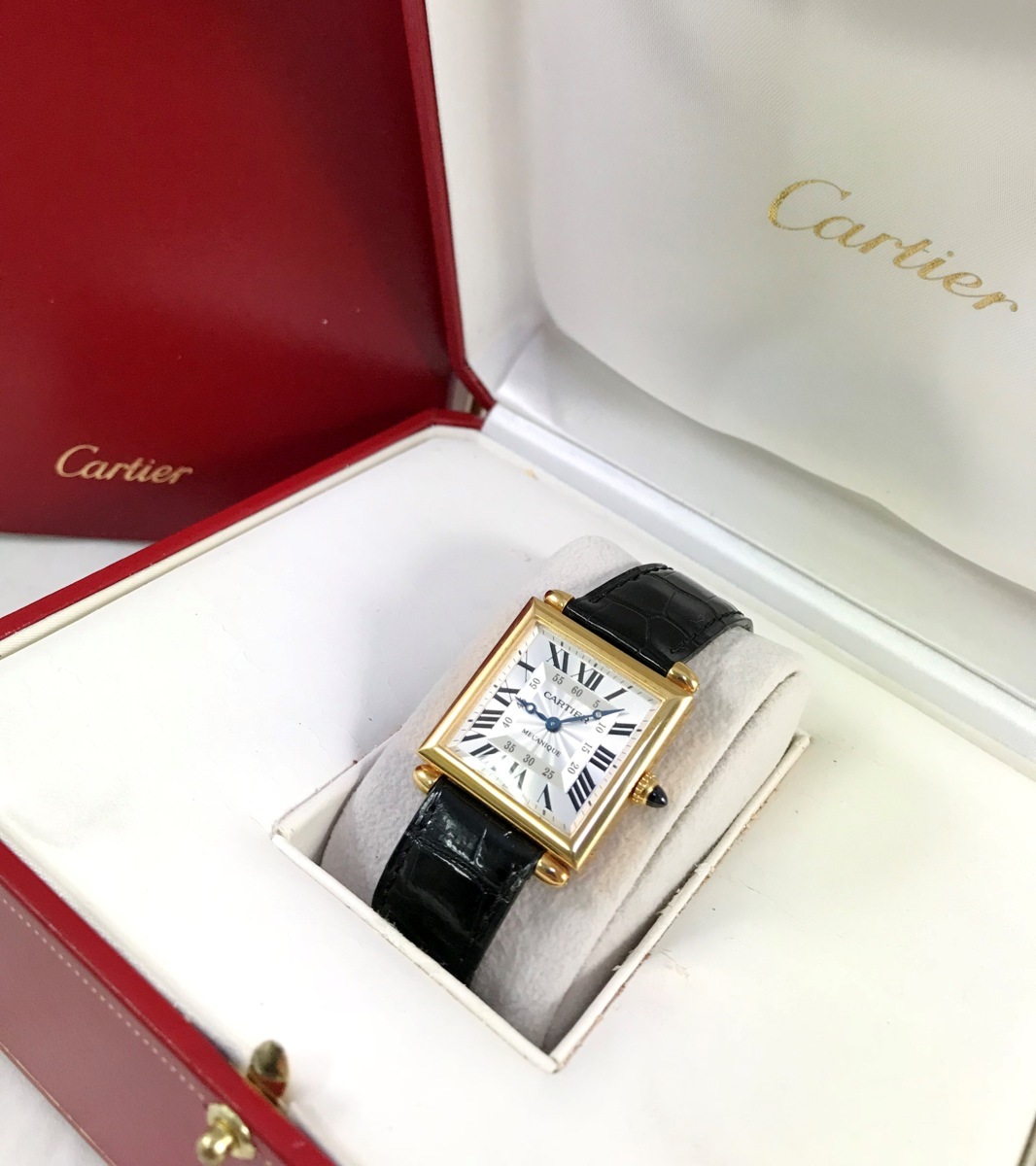CARTIER カルティエ W1527551 タンクオビュメカニカル K18 手巻き時計